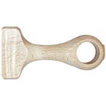 Lot de 2 supports de barre à rideau en bois monobloc Ø20 85 mm brut