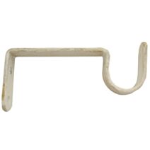 2 supports métal ouverts Ø20 80mm blanc patiné