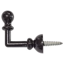 2 gonds métal boule 30mm noir brillant