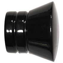 1 embout métal pommeau strié Ø20 noir brillant