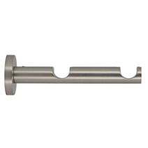 Support tige pour barre à rideau en métal Ø20 double 65-145 mm chromé mat