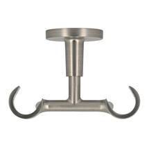 Support de barre à rideau en métal Ø20 plafond double ouvert 60 mm chromé mat
