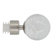 Embout métal Verre Ø28mm Boule Bulle Chromé Mat