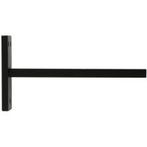Support métal Ø28mm Plat 120mm Noir Mat