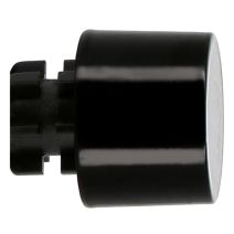 2 embouts Bouchon Noir Brillant métal Ø20mm 