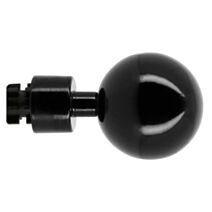 2 embouts Boule Noir Brillant métal Ø20mm