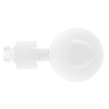 2 embouts Boule Blanc Brillant métal Ø20mm