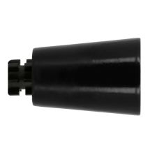 2 embouts Pommeau Noir Brillant métal Ø20mm 