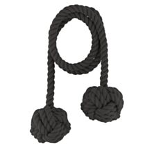 Embrasse double boule à nouer 105cm noir - MOBOIS
