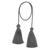 Embrasse pampille à nouer gris anthracite 96cm