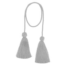 Embrasse pampille à nouer gris perle 96cm