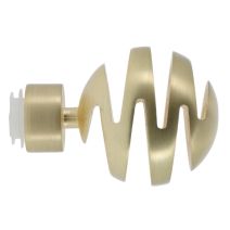 Embout métal Ø28mm Boule Slice Doré Mat