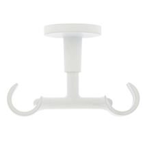 Support métal Ø20mm Plafond Double 60mm Blanc Mat