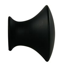 Embout de barre à rideau en bois mini patère à vis Ø28 noir mat - MOBOIS