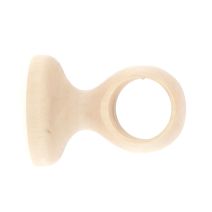 Support de barre à rideau en bois fixe court œil fermé Ø28 50 mm coloris érable