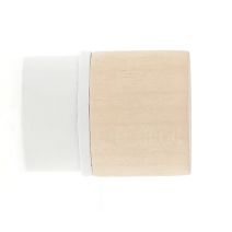 Lot de 2 embouts de barre à rideau en bois/métal bouchon Ø28 érable/blanc mat - MOBOIS