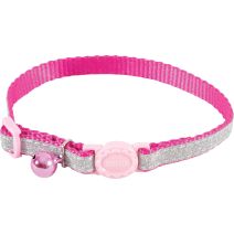 Collier nylon chat Shiny 17 à 30cm rose