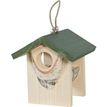 Mangeoire bois massif toit vert 20,5x21x21,5cm naturel - ZOLUX