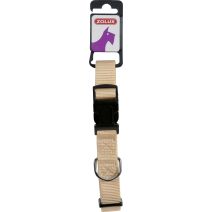 Collier nylon réglable coloris unis beige largeur 25 mm Tour de cou 39 cm à 58 cm