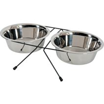 Support avec 2 bols inox 1,3L - ZOLUX