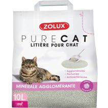 Litière minérale agglomérante parfumée Purecat-10L