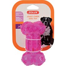 Jouet chien os pop - 12cm - framboise