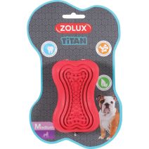 Jouet chien caoutchouc Titan 10cm rouge