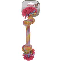 Jouet chien corde colorée 2 nœuds 25cm