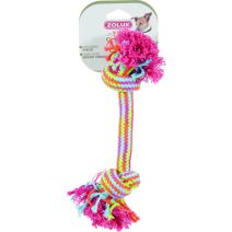 Jouet chien corde colorée 2 nœuds 30cm