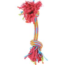 Jouet chien corde colorée 2 nœuds 30cm