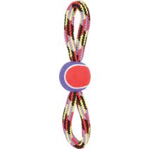 Jouet chien corde et balle tennis huit 36cm