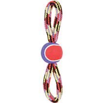 Jouet chien corde et balle tennis huit 36cm