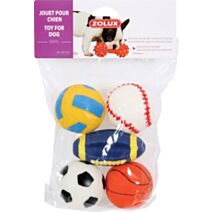 Lot de 5 balles sport pour chien 6cm
