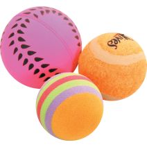 Lot de 3 balles mêlées pour chat 4 cm