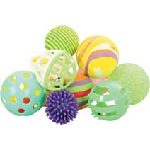 Lot de 10 balles multi-formes pour chat 4 cm