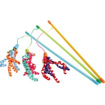 Jouet chat canne ruban coloris aléatoire