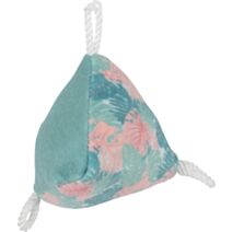 Jouet Pyramide Ethicat tissu motif feuille recyclé bleu - ZOLUX
