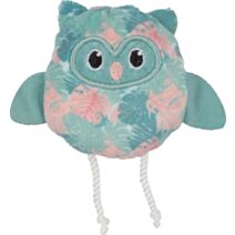 Jouet Ethicat hibou tissu motif feuille recyclé multicolore - ZOLUX