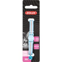 Collier nylon Tempo chat 17 à 30cm bleu
