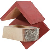 Mangeoire bois avec abri rouge - ZOLUX