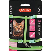 Kit sellerie pour chat avec harnais réglable et laisse 1m20 Vert