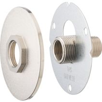 Platine de fixation coNFort robinet extérieur avant/après crépi finition laiton nickelé - AROZ