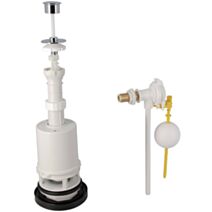 Mécanisme à tirette bouton chromé et robinet flotteur