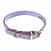 Collier cuir 18-45cm parme