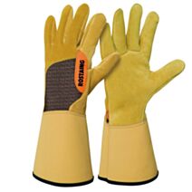 Gants Pro Épines et Ronces en Cuir Beige Taille 08 - ROSTAING