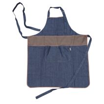 Tablier de cuisine ou jardin poche bleu jean Taille U