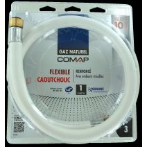 Tuyau flexible caoutchouc gaz naturel 1m