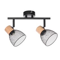 Spot 2 Lumières Bedwood Noir h.15cm - SEYNAVE