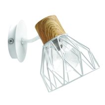 Applique salle de bain Clayton 230V 33W Blanc/bois 