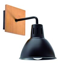 Applique salle de bain Factory 230V 33W Noir/bois 